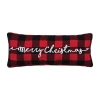 C & F Home C&f Home Merry Christmas Plaid Embroidered Accent Pillow, 9" X 22" In Red