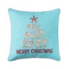 C & F Home C&f Home Merry Christmas Seashells Aqua Pillow In Blue