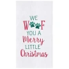 C & F Home C&f Home Merry Woofmas Embroidered Flour Sack Kitchen Towel Set Of 2 In White