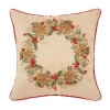 C & F Home C&f Home Merry Wreath Christmas Throw Pillow, 18" X 18" In Neutral