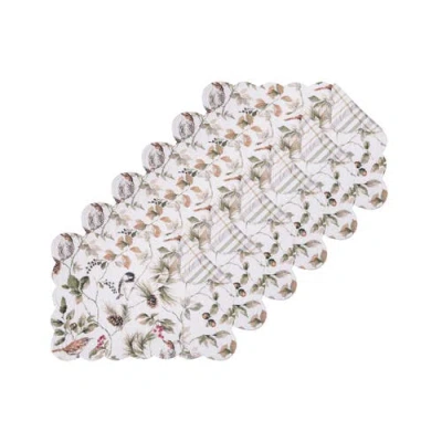 C & F Home C&f Home Mira Songbird Placemats Set Of 6, 13" X 19" In White