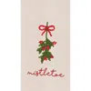 C & F Home C&f Home Mistletoe Berries French Knot Cotton Embroidered Flour Sack Kitchen Towel In White