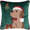 C & F Home C&f Home Mistletoe Puppy Throw Pillow, 18" X 18" In Green