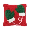 C & F Home C&f Home Mittens Hooked Small Christmas Accent Pillow, 8" X 8" In Red