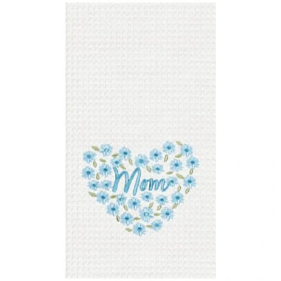 C & F Home C&f Home Mom Mothers Day Floral Kitchen And Bathroom Embroidered Waffle Hand Towel In Blue
