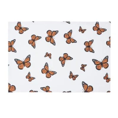 C & F Home C&f Home Monarch Butterfly Placemat, Set Of 6, 14" X 20" In White