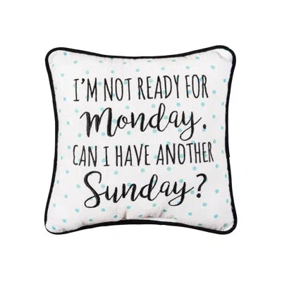 C & F Home Monday Sunday Embroidered Throw Pillow