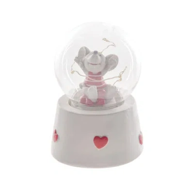 C & F Home C&f Home Mouse Snow Globe Valentine's Day Small Decorative Figurine In White
