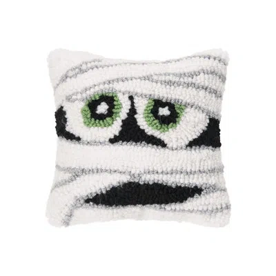C & F Home Mummy Face Hooked Halloween Petite Pillow In Black;white