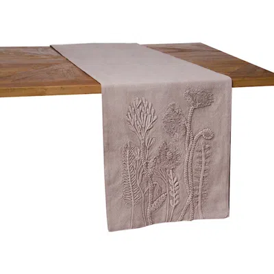 C & F Home C&f Home Natural Blooms Vintage 100% Cotton Table Runner 14" X 72" In Gray