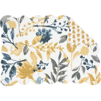 C & F Home C&f Home Natural Home Cotton Quilted Rectangular Reversible Placemats Set Of 6, 13" X 19" In Yellow