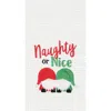 C & F Home C&f Home "naughty Or Nice" Gnomes Embroidered Kitchen Towel In White