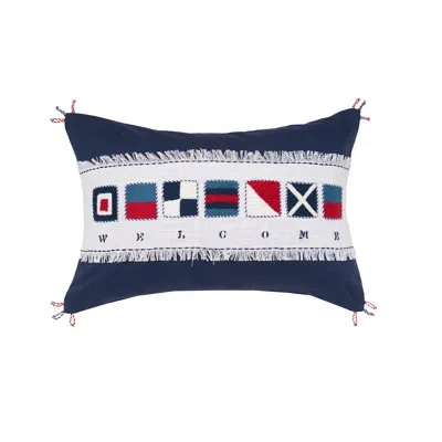 C & F Home Nautical Flag Pillow In Blue