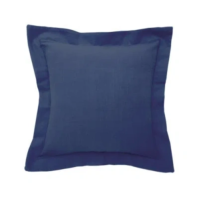 C & F Home C&f Home Navy Flange 100% Cotton Accent Throw Pillow 18" X 18" In Blue