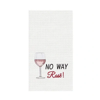 C & F Home C&f Home "no Way" Decorative 100% Cotton Waffle Weave Dishtowel In White