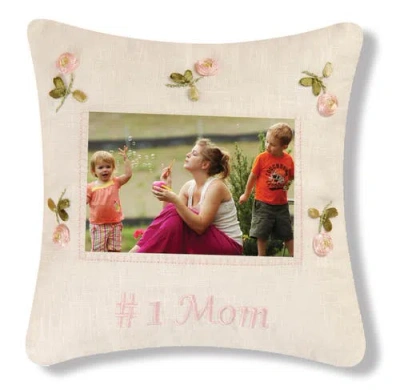C & F Home C&f Home Number 1 Mom Embroidered Picture Small/petite Accent Pillow, 10" X 10" In Beige