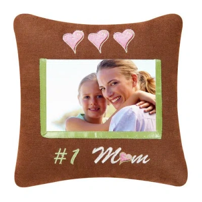 C & F Home C&f Home Number 1 Mom Embroidered Picture Small/petite Accent Pillow, 10" X 10" In Brown