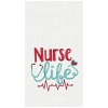 C & F Home C&f Home Nurse Life Kitchen And Bathroom Embroidered Waffle Hand Towel In White