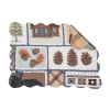C & F Home C&f Home Oakley Maple Leaf Acorn Pinecone Black Bear Cabin Pine Trees Scalloped Placemats Set Of 6,  In Brown