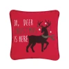 C & F Home C&f Home Oh Deer Christmas Embroidered Small Petite Throw Pillow, 10" X 10" In Red