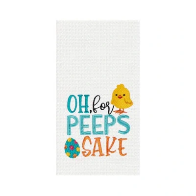 C & F Home C&f Home "oh For Peeps Sake" Easter Egg & Chick Spring Theme Kitchen Dishtowel In Multi
