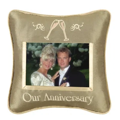 C & F Home Our Anniversary Picture Pillow In Black;green;tan