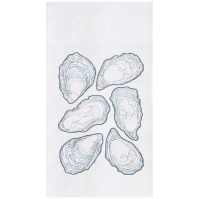 C & F Home C&f Home Oysters Kitchen And Bathroom Graphic Print Hand Towel In Blue