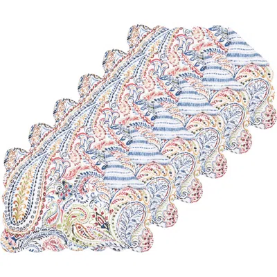 C & F Home C&f Home Payton Paisley Placemats Set Of 6, 13" X 19" In Blue