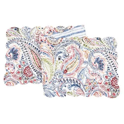 C & F Home C&f Home Payton Paisley Table Runner 14" X 51" In Blue