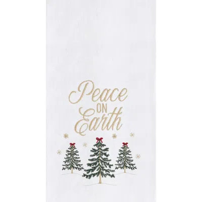 C & F Home C&f Home Peace On Earth Forest Towel In White