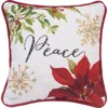 C & F Home C&f Home Peace Poinsettia Small/petite Christmas Accent Pillow, 10" X 10" In Multi