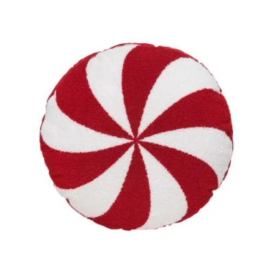 C & F Home C&f Home Peppermint Shaped Pillow In Red