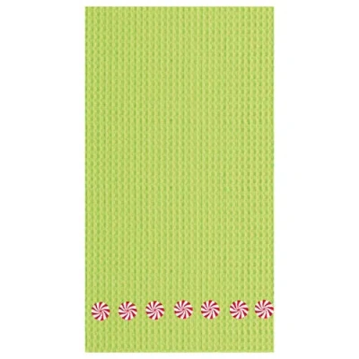 C & F Home C&f Home Peppermint Waffle Weave Kitchen Towel In Green