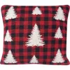 C & F Home C&f Home Pine Trees On Plaid Christmas Pillow, 20" X 20" In Red