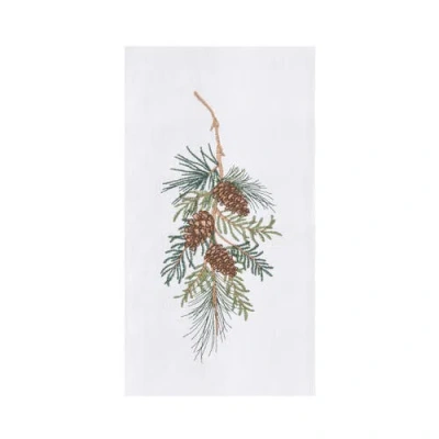 C & F Home C&f Home Pinecone Swag 100% Cotton Handtowel In White