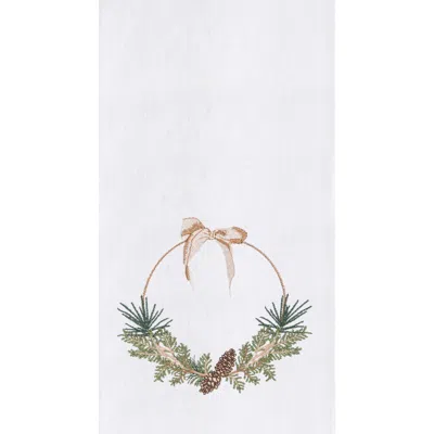 C & F Home C&f Home Pinecone Wreath 100% Cotton Handtowel In Multi