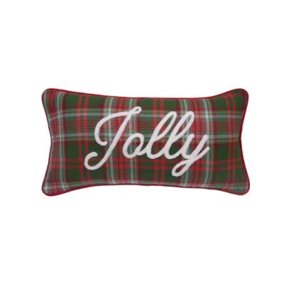 C & F Home C&f Home Plaid Typographical Decorative Throw Pillows In Green