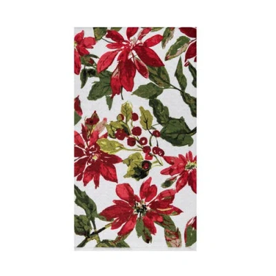 C & F Home C&f Home Poinsettia Berries Floral Christmas Dishtowel In Multi