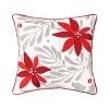 C & F Home C&f Home Poinsettia Christmas Printed & Embellished Throw Pillow In Multi