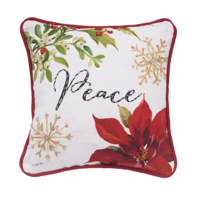 C & F Home Poinsettia Pillow In Multi Color