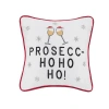 C & F Home C&f Home Prosecc-ho Ho Ho! Christmas Pillow, 10" X 10" In White