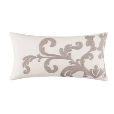 C & F Home C&f Home Providence Chain Stitch Lumbar Pillow 12" X 24" In Gray