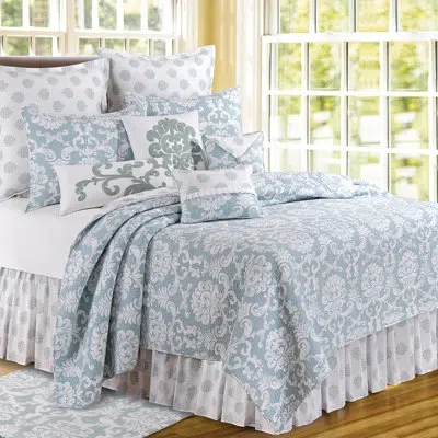 C & F Home Providence Cotton Reversible Quilt In Chambray