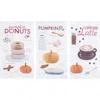 C & F Home C&f Home Pumpkin Donuts, Pie & Spiced Latte 100% Cotton Flour Sack Dishtowels Set Of 3 In White