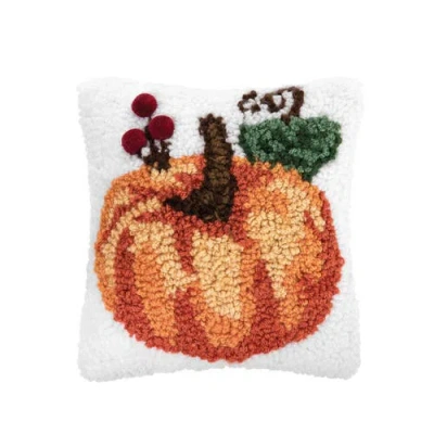C & F Home C&f Home Pumpkin Hooked Small Petite Size Fall Pillow, 8" X 8" In Orange