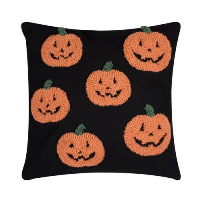 C & F Home C&f Home Pumpkin Party Hooked Throw Pillow, 18" X 18" In Orange