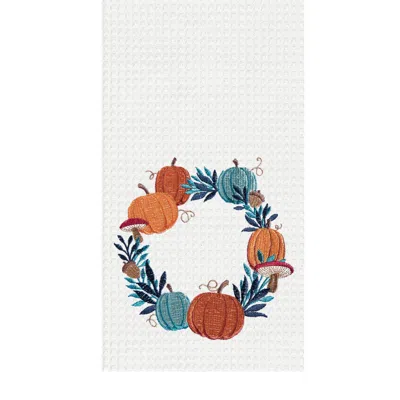 C & F Home C&f Home Pumpkin Wreath Halloween Dishtowel In Multi