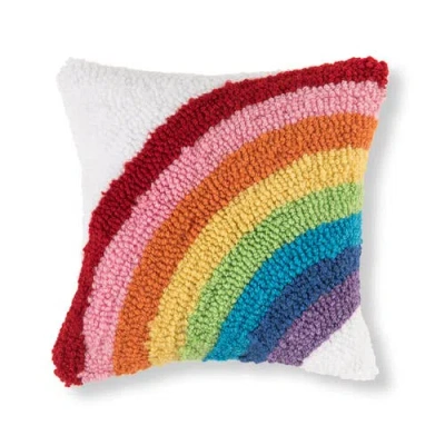 C & F Home C&f Home Rainbow Arch Love Hooked Mini Accent Pillow, 8" X 8" All Seasons In Red
