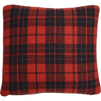 C & F Home C&f Home Red & Black Plaid Christmas Cotton Blend Accent Throw Pillow 18" X 18"