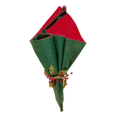 C & F Home C&f Home Red And Green Napkin Set Of 6